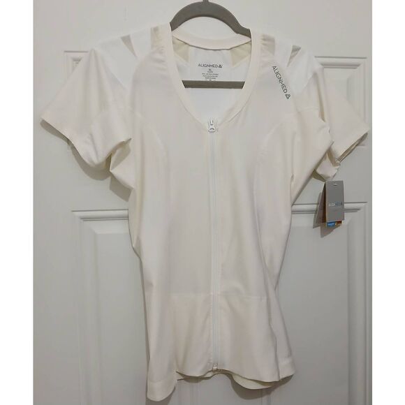 Alignmed womens xl off white posture correcting off white shirt full zip - Picture 1 of 8